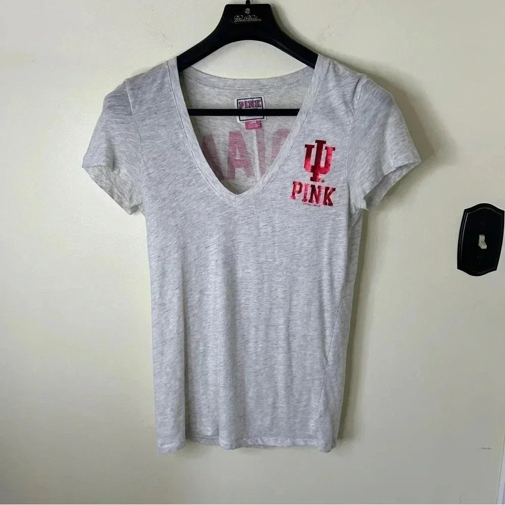 Indiana Univeristy IU Victoria's Secrert with 5th and Ocean Pink Logo Tee